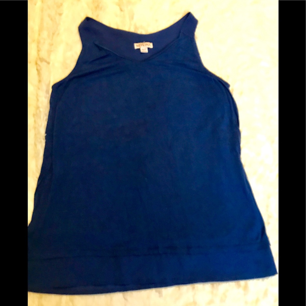🌺 3/$20 SALE Merona Navy Blue sleeveless top XXS - Picture 3 of 6